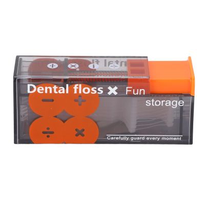 Dental Floss Dispenser Car Popping Small Portable Floss Pick Case with 10 Flossing for Travel Hotel (Black Orange)