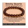 AD Beads Handmade Gemstone Stretch Elastic Bracelet Crystal Healing Reiki Nature's Beauty and Spiritual Essence Unisex (8mm, Smoky Quartz (Clarity and Amplification)) view 1