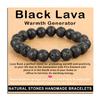 AD Beads Handmade Gemstone Stretch Elastic Bracelet Crystal Healing Reiki Nature's Beauty and Spiritual Essence Unisex (10mm, Black Lava (Warmth Generator)) view 1