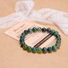AD Beads Handmade Gemstone Stretch Elastic Bracelet Crystal Healing Reiki Nature's Beauty and Spiritual Essence Unisex (6mm, Moss Agate (Universal Connection)) view 3