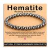 AD Beads Handmade Gemstone Stretch Elastic Bracelet Crystal Healing Reiki Nature's Beauty and Spiritual Essence Unisex (6mm, Hematite (Healing and Health)) view 1