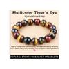 AD Beads Handmade Gemstone Stretch Elastic Bracelet Crystal Healing Reiki Nature's Beauty and Spiritual Essence Unisex (12mm, Multicolor Tiger's Eye (Ignite Creativity)) view 1