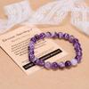 AD Beads Handmade Gemstone Stretch Elastic Bracelet Crystal Healing Reiki Nature's Beauty and Spiritual Essence Unisex (8mm, Dream Amethyst (Third-Eye Energy)) view 3
