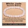 AD Beads Handmade Gemstone Stretch Elastic Bracelet Crystal Healing Reiki Nature's Beauty and Spiritual Essence Unisex (6mm, White Jade (Decision Making)) view 1