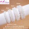 AD Beads Handmade Gemstone Stretch Elastic Bracelet Crystal Healing Reiki Nature's Beauty and Spiritual Essence Unisex (6mm, White Jade (Decision Making)) view 2