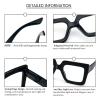 REAVEE 3 Pack Oversized Reading Glasses for Women Large Frame Extra Wide, Blue Light Blocking Readers Stylish Square Thick Eyewear,Black, 1.25 view 4