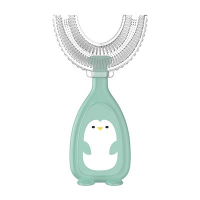 Jeorywoet Children's U-Shaped Toothbrush Silicone Toothbrush Baby Mouth Cleaning Manual Toothbrush (Green, L), Kids u-Shaped Toothbrush
