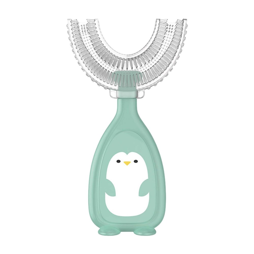 Jeorywoet Children's U-Shaped Toothbrush Silicone Toothbrush Baby Mouth Cleaning Manual Toothbrush (Green, L), Kids u-Shaped Toothbrush