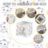Misaidou Elephant Happy Birthday Money Gift Box with DIY Stickers for Any Age, Surprise Money Boxes for Cash Gift with Pull Out Happy Birthday Day Card and 100Pcs Transparent Bags for Boys Girls view 4