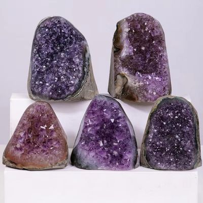 NineLife Basics Natural Amethyst Druze Geode Quartz Crystal Cluster, Reiki Healing Crystal (1 pcs(2 LB)), Purplr