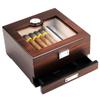 Bald Eagle Cigar Humidor, Handmade Box with Humidifier Hygrometer, Cedar Wood Glass Top Case with Accessories Drawer, Hold 30-35 Cigars view 1