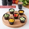 FAMASTON 50 Pack 4oz Portion Cups plastic containers disposable small tiny dipping shot Black food serving sauce 4 ounce oz mini bowls individual dessert jello snack souffle salsa dip jars party view 2