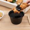 FAMASTON 50 Pack 4oz Portion Cups plastic containers disposable small tiny dipping shot Black food serving sauce 4 ounce oz mini bowls individual dessert jello snack souffle salsa dip jars party view 3