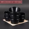 FAMASTON 50 Pack 4oz Portion Cups plastic containers disposable small tiny dipping shot Black food serving sauce 4 ounce oz mini bowls individual dessert jello snack souffle salsa dip jars party view 4