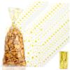 najdeiuyt 100Pcs Cellophane Treat Bags, 5 x11 Inch Clear Candy Bags Goodie Gift Party Favor Bag, Star Printed Plastic Treat Bag with Ties for Bakery, Candy Buffet, Cookie, Birthday Wedding Party view 1