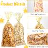najdeiuyt 100Pcs Cellophane Treat Bags, 5 x11 Inch Clear Candy Bags Goodie Gift Party Favor Bag, Star Printed Plastic Treat Bag with Ties for Bakery, Candy Buffet, Cookie, Birthday Wedding Party view 4