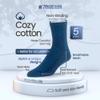 7BIGSTARS KINGDOM Men's Diabetic Extra Wide Fashion Cotton Quarter Socks - 5 Pack - Geometric, Stirpe, Dot Pattern- Sock Size 10-13 Shoe Size 9-12 L Navy Blue, Denim Blue, Orange view 3