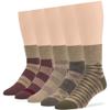 7BIGSTARS KINGDOM Men's Diabetic Loose Cotton Quarter Socks - 5 Pack - Geometric, Stripe Pattern - Sock Size 10-13 Shoe Size 9-12 L Khaki, Brown, Olive Green view 1