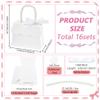 BENECREAT 16 Sets White Wedding Favors Box DIY Set, Kraft Paper Box with Pearl Handle, Ribbons, Stickers, Gift Boxes for Birthday, Party Favor, Boutique, Wedding and Anniversary view 2