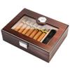 Bald Eagle Cigar Humidor, Handmade Cigar Box with Humidifier Hygrometer, Cedar Wood Glass Top Case, Hold 15-20 Cigars view 1
