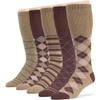7BigStars Men's Diabetic Extra Wide Cotton Dress Business Mid Calf Socks - 5 Pack Large - Argyle, Stripe, Geometric - Sock Size 10-13 Shoe Size 9-12 L Khaki, Brown view 1