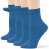 7BIGSTARS KINGDOM Women's Cotton Diabetic Quarter Non-Binding Extra Wide - 4 Pack Large - Solid Seamless - Sock Size 10-12 Shoe Size 8-12 L Denim Blue view 1