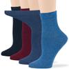 7BIGSTARS KINGDOM Women's Cotton Diabetic Quarter Non-Binding Loose Fit - 4 Pack Medium-Extra Wide - Sock Size 9-11 Shoe Size 5-9 M Dark Navy, Burgundy, Light Navy, Denim Blue view 1