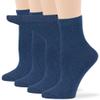 7BIGSTARS KINGDOM Women's Cotton Diabetic Quarter Non-Binding Loose Fit - 4 Pack Medium - Solid Lightweight - Sock Size 9-11 Shoe Size 5-9 M Light Navy