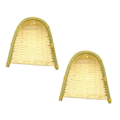 FOMIYES 4pcs Woven Decorative Dustpan Artware for Home Mini Craftwork Basket for Storing Sundries Unique Photography Prop