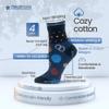 7BIGSTARS KINGDOM Women's Cotton Diabetic Quarter Fashion Socks - 4 Pack Large-Extra Wide, Seamless Geometric, Stripe - Sock Size 10-12 Shoe Size 8-12 L Indigo, Navy Blue, White view 3