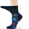 7BIGSTARS KINGDOM Women's Cotton Diabetic Quarter Patterned Fashion Socks - 4 Pack Large-Loose- Polka Dot, Stripe - Sock Size 10-12 Shoe Size 8-12 L Dark Navy, Indigo Blue, Orange view 4