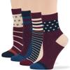 7BIGSTARS KINGDOM Women's Viscose from Bamboo Diabetic Quarter Patterned Socks - 4 Pack Medium-Extra Wide Polka Dot, Heart, Stripe - Sock Size 9-11 Shoe Size 5-9 M Burgundy, Navy Blue, Ecru