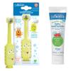 Dr. Brown's ToothScrubber Toddler Toothbrush & Fluoride-Free Baby Toothpaste Bundle, Triple-Sided Training Toothbrush, Strawberry Flavor, Ages 1-4 Years view 1