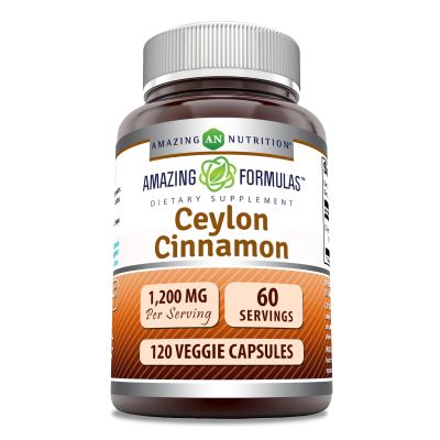 Amazing Formulas Ceylon Cinnamon 1200 Mg | Vegetarian Capsules | Non-GMO | Gluten-Free | Made in USA (1 Pack | 120 Count)