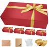 CECOBOX - Gift Boxes with Lids for Presents 13"x8.5"x4" - Matte, Collapsible Magnetic Closure Gift Box - Groomsmen & Bridesmaid Proposal Boxes, Wedding, PR, Birthdays, Holidays (Red) view 1