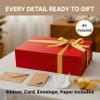 CECOBOX - Gift Boxes with Lids for Presents 13"x8.5"x4" - Matte, Collapsible Magnetic Closure Gift Box - Groomsmen & Bridesmaid Proposal Boxes, Wedding, PR, Birthdays, Holidays (Red) view 2