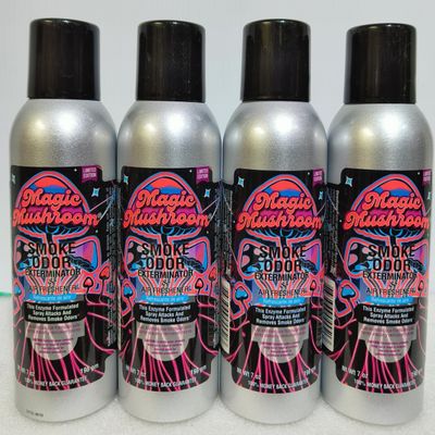 Smoke Odor Exterminator 198 gm/ 7 oz Large Spray Magic Mushroom 7oz Can 4 Pack., Assorted