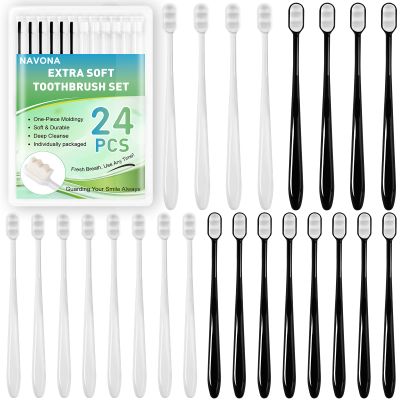 24 PCS Nano Toothbrush, Soft Bristle Toothbrush, Extra Soft Toothbrushes for Adults, Ultra Soft Toothbrushes With 20000 Micro Bristle for Pregnant Women, Elderly, Gum Recession, Protect Fragile Gum