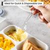 [300 Count] Plastic Silverware, Heavy Duty Plastic Forks Spoons Disposable Utensils Cutlery Set for Wedding Party Supplies Everyday Use - Clear view 4