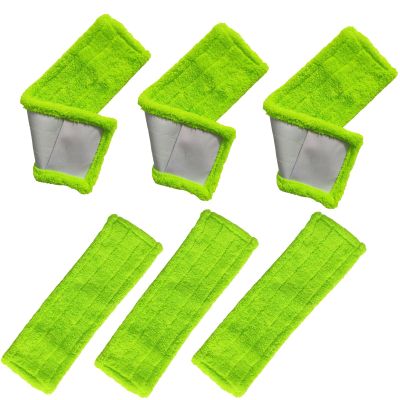 6 Pack Reusable Mop Pads Compatible with 3M Scotch-Brite M-005 Floor Mops, Microfiber Hardwood Floor Mop Pads Wet or Dry Use mop,Fit for Folding mop 15 in*3.9 in mop Head