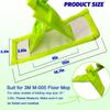 6 Pack Reusable Mop Pads Compatible with 3M Scotch-Brite M-005 Floor Mops, Microfiber Hardwood Floor Mop Pads Wet or Dry Use mop,Fit for Folding mop 15 in*3.9 in mop Head view 3
