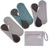 7pcs Set 1 pc Mini Wet Bag +6pcs Absorbent Reusable Sanitary Pads/Washable Cloth Menstrual Pads(Morandi-1,L) view 1
