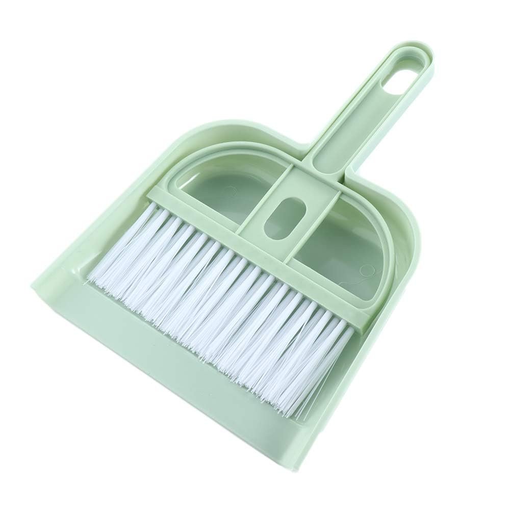 Mini Dustpan and Brush Set, Mini Dust Pans with Brush Cleaning Brush, Mini Hand Broom and Dustpan Set for Table, Desk, Keyboard, Cars(Green)