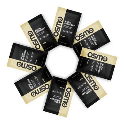 Osmo Rapid Recovery - Whey & Micellar Casein Protein Powder Blend with Carbohydrates & Caffeine, All Natural Ingredients, Enables Muscle Repair & Boosts Glycogen Restoration - Vanilla, 8 Servings