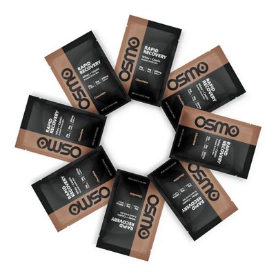 Osmo Rapid Recovery - Whey & Micellar Casein Protein Powder Blend with Carbohydrates & Caffeine, All Natural Ingredients, Enables Muscle Repair & Boosts Glycogen Restoration - Chocolate, 8 Servings
