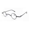 XINGNIAN 30mm Creative Black Small Round Reading Glasses, Mini Presbyopic Glasses Fashion Retro Metal Spring Hinge Readers +3.50 view 1