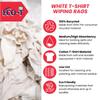 10 lb Box Eco-T Paint Rags - White T-Shirt Material, 100% Recycled, Eco-Friendly, High Absorbency, Low Lint, Low-Cost, Painting and Cleaning Cloth view 3