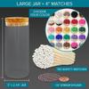 Decorative Matches in a Glass Jar | 4" Black Tip Long Matches Custom + Cork Top Glass Holder + Striker Stickers | Gifts, Dcor, & Candle Accessories | by Thankful Greetings, USA view 2