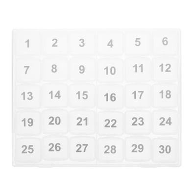 JECOMPRIS Monthly Pill Organizer 1 Time A Day - 30 Day Pill Box 30 Compartments Portable Pill Case Large Travel Medicine Pill Boxes for Medicine Fish Oil, 21.10X17.70X2.20CM, Transparent