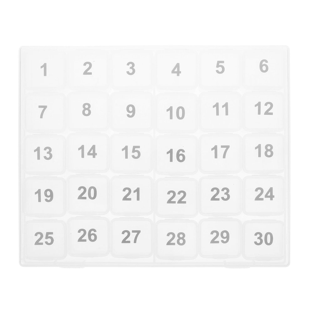 JECOMPRIS Monthly Pill Organizer 1 Time A Day - 30 Day Pill Box 30 Compartments Portable Pill Case Large Travel Medicine Pill Boxes for Medicine Fish Oil, 21.10X17.70X2.20CM, Transparent